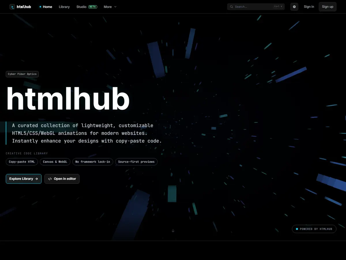 HTMLHub website preview